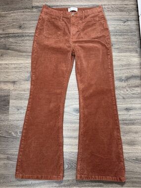 GAP 70s Flare High Rise Corduroy Pants Rust Brown Size 8 Petite 29P